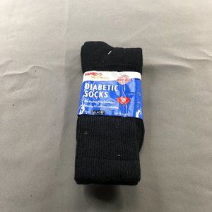 Family Wellness Diabetic Socks Mens 10-13 Black Loose Top Extra Cushioning #1194